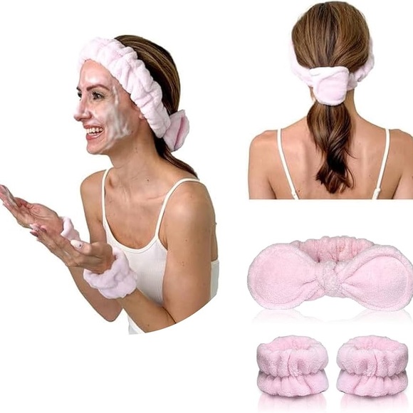 Pink Spa Headband and Wristbands Set - Picture 1 of 2